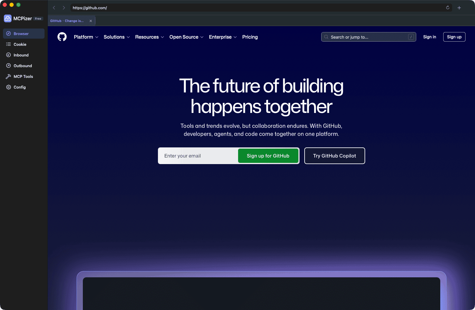 Built-in Browser